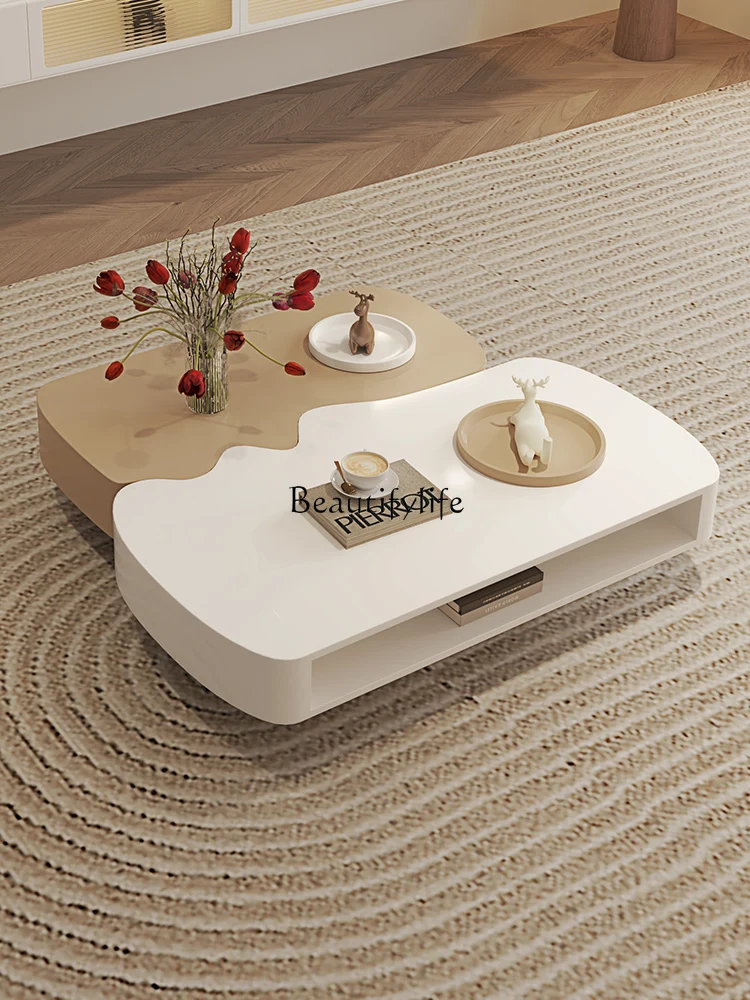 

Cream Style Living Room Home Small Table Modern Simple Small Apartment Tea Table