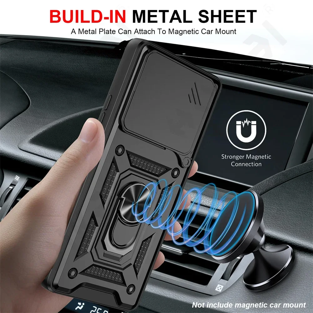 Slide Camera Protector 360° Ring Armor PC Hard Case Cover