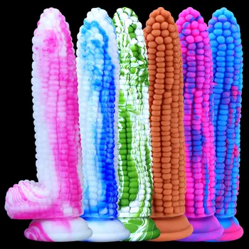 Colour Silicone Fruits Vegetables Dildo With Suction Cup Monster Penis Sex Toys For Women Lesbian Big Anal Butt Plug Masturbatio 3