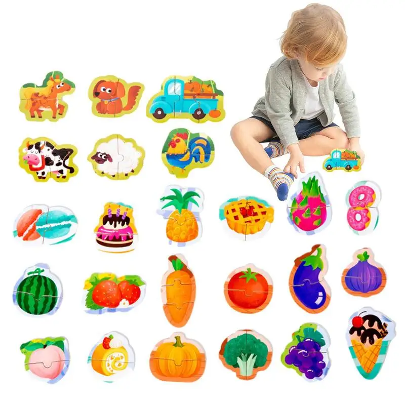 

Preschool Puzzle Toy Exercise Thinking Skills Colorful Wood Jigsaw Learning Education Toy For Interaction Gift Playground Early