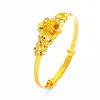 Wholesale Jewelry-- Flowers Bangles For Women Wedding Jewelry  Pure Gold Color 5