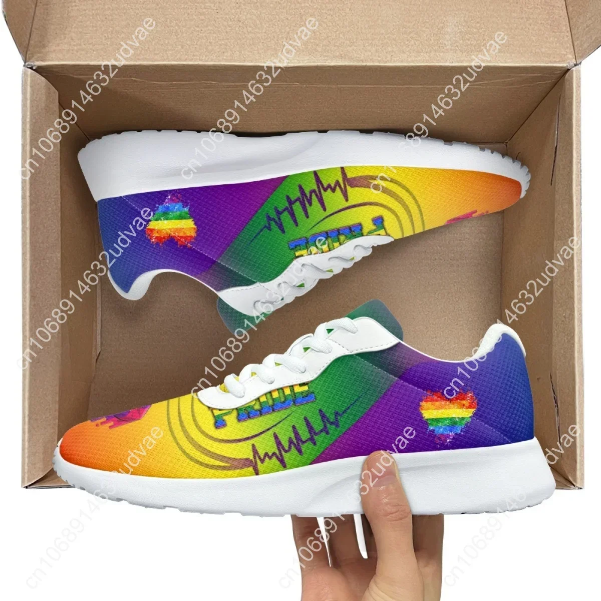 Fashion Pride Pattern Design for Women Home Yoga Fitness Shoe Cozy Shock Absorbing Wear-Resistant Ladies Outdoor Sneakers