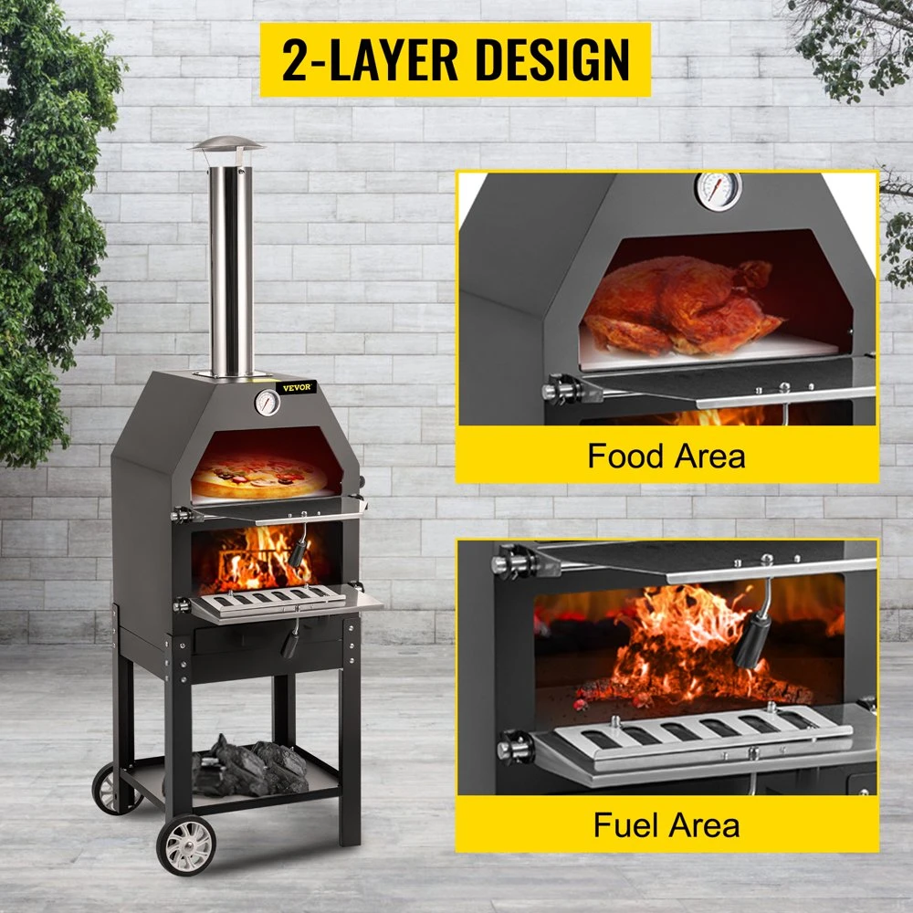 An image of a charcoal grill with two different designs, perfect for outdoor grilling with even heating.