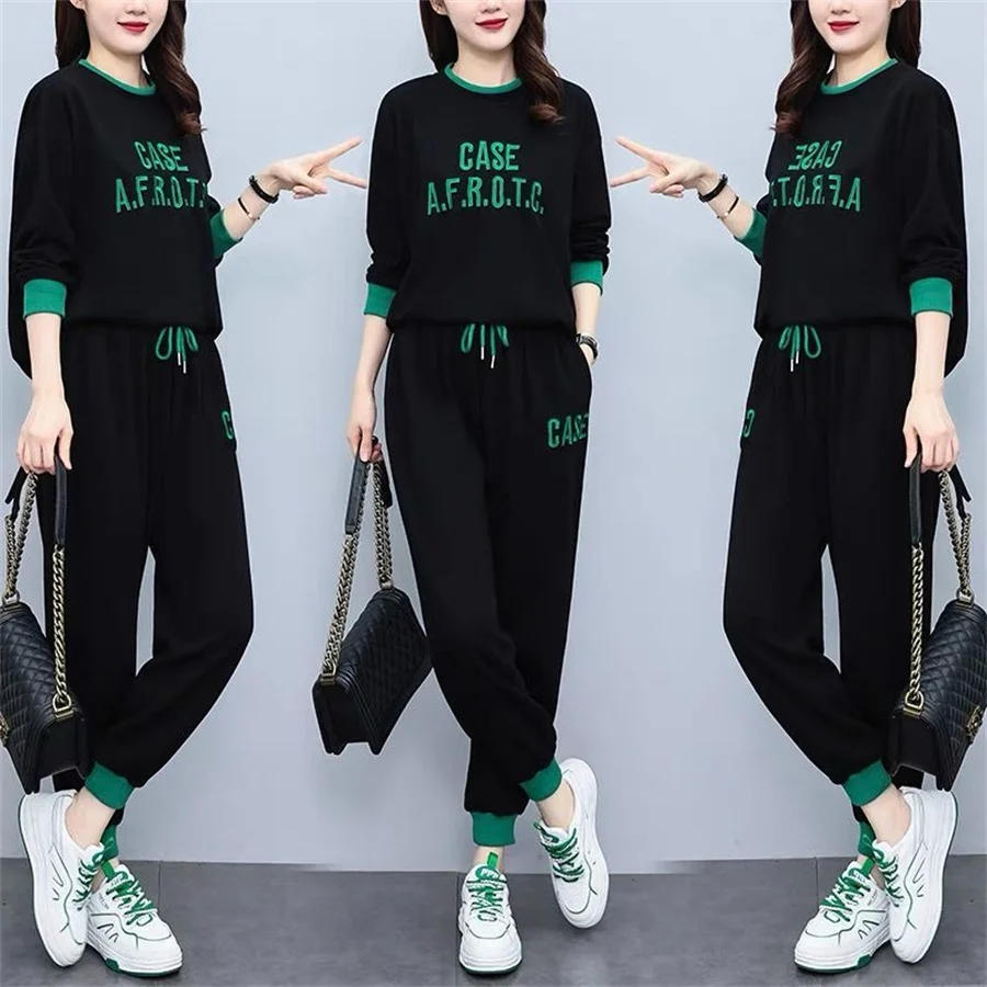 

Korean Fashion Tracksuit 2 Piece Set Women Outfits Casual Sweatshirt And Sweatpant Suit Jogging Ensemble Femme
