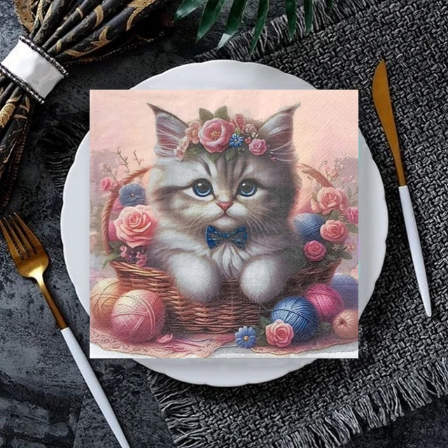 Serviette Papier Paques Lot De 20 Serviettes De Table Motif Fleurs Roses Et Lilas - Décoration De Table - Découpage - Technique De Serviette 33 X 33 Cm Serviettes Papier Paques