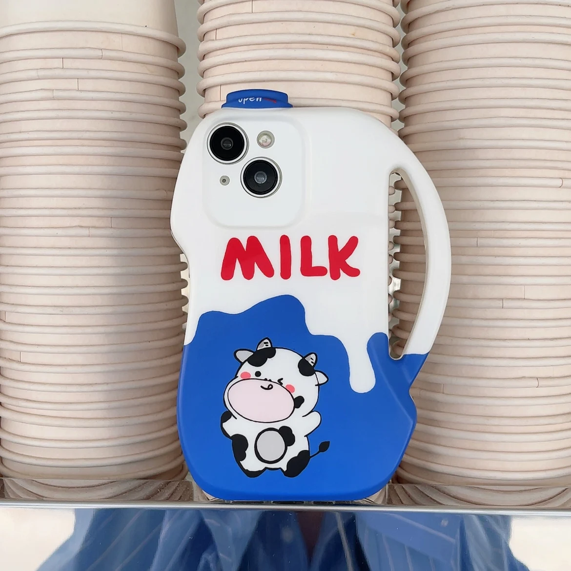 الحليب النقي زجاجة ماء جديدة جراب هاتف الغطاء الوا...