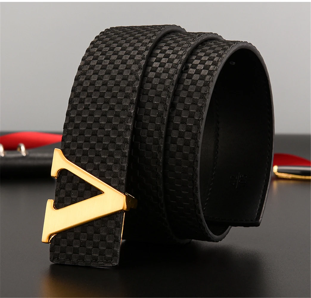 Male Belts Buckle Genuine Leather Belt for Jeans 38mm