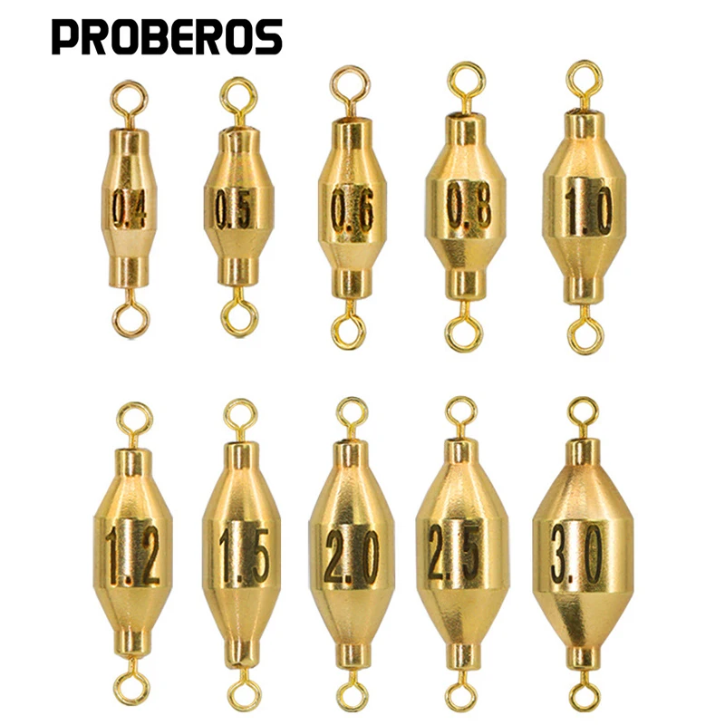 Pro Beros Messing Angel gewichte Troll ing Sinker Schwenk verbinder Zubehör 1,6 g-11g Anti-Corrision Kupfer Gewicht Down Sinker