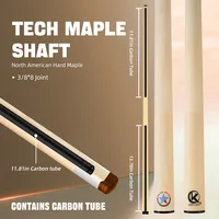 KONLLEN Cue Pool Cue Shaft with 12.5mm Tip 74cm Length Solid Wood Technology Shaft 3/8*8 Pin Joint for Pool Billiards  Cue