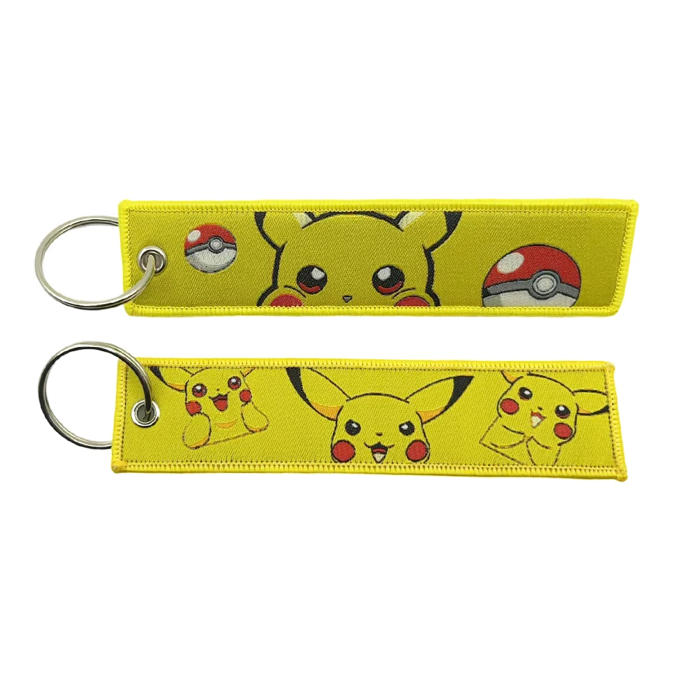 Embroidered Tag keys Car Keychains for Motorcycles Men Keyring Japanese Anime Women Men Novel Fashion Jewelry Accessories Gifts