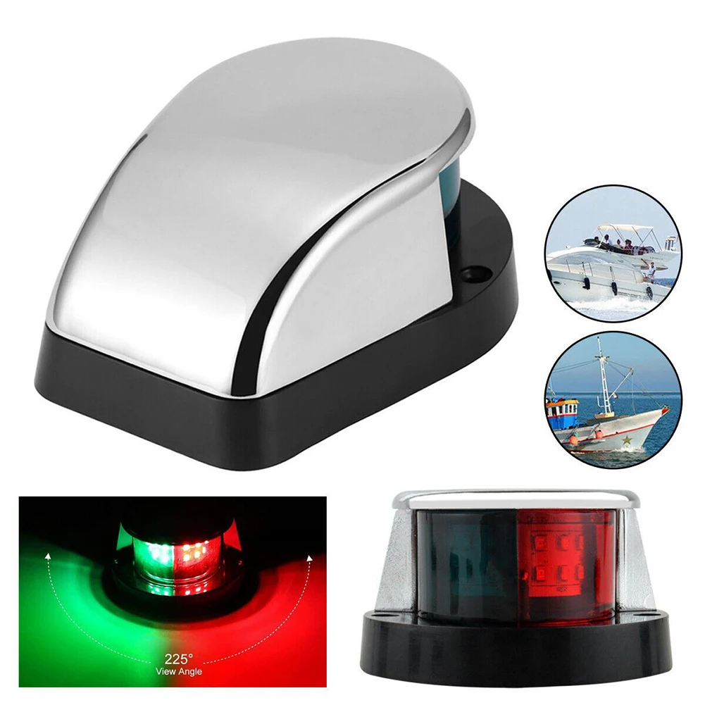 12LED Two-color Ship And Yacht Signal Lights Red And Green LED Integrated Ship Side Lights, DC 12V Power Supply, Red On The Port