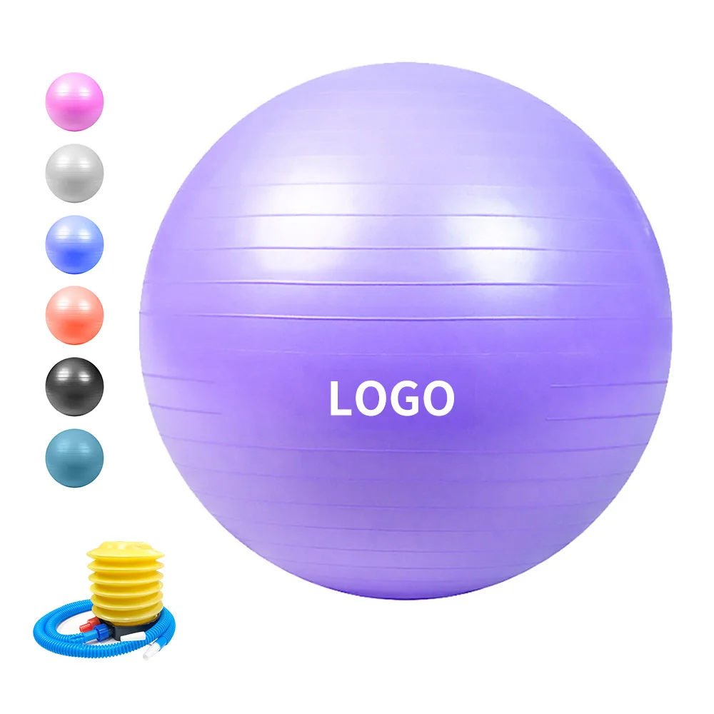 Color PVC Yoga Ball, Fitness Exercise Ball, Gym Training, Workout, Sport, Pilates, Birthing, Workout, 55cm, 65cm, 75cm