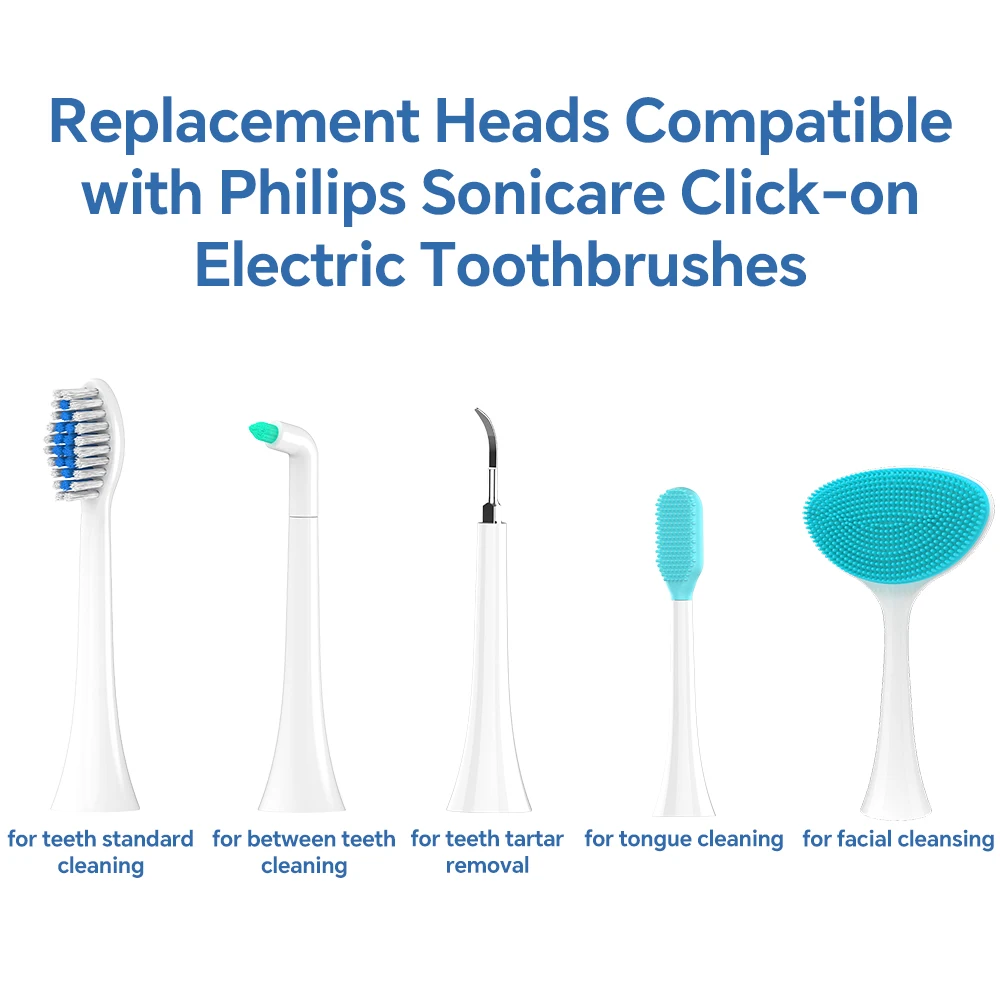 Compatible with Philips Sonicare Electric Toothbrush Replacement Toothbrush Brush Heads, Multifunctional Brush Head for Sonicare
