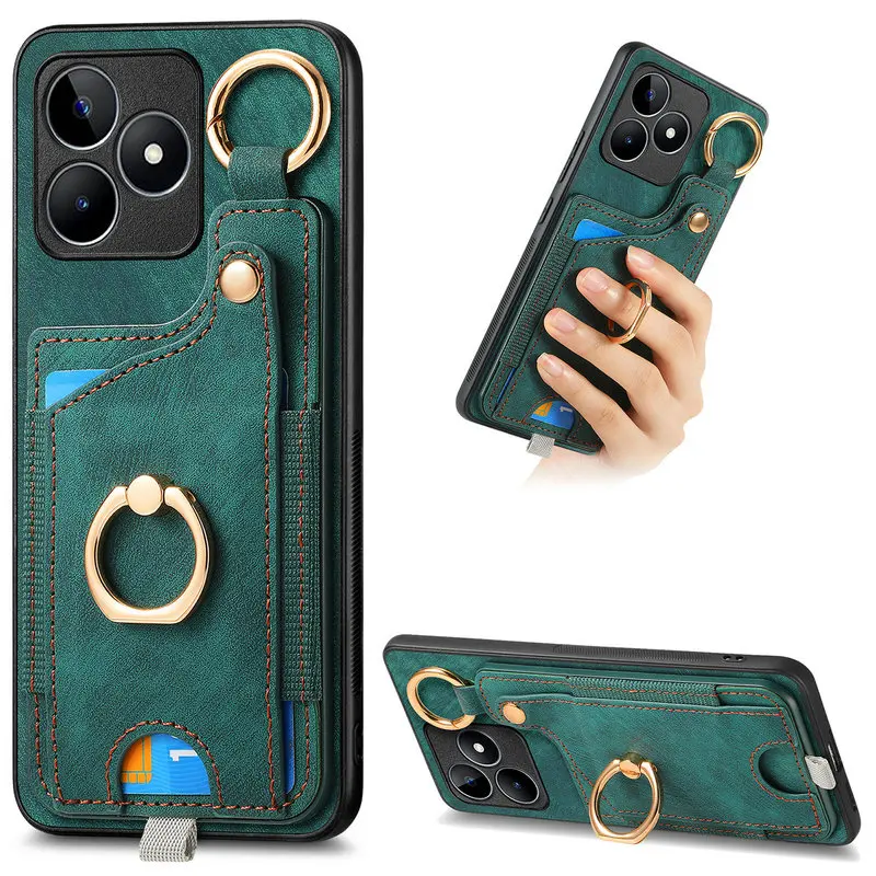 

Realme C67 4G Magnetic Leather Card Funda Realme C 67 C55 C53 C51 C 53 55 51 Luxury Case Bumper Shockproof Shell Hard Ring Cover