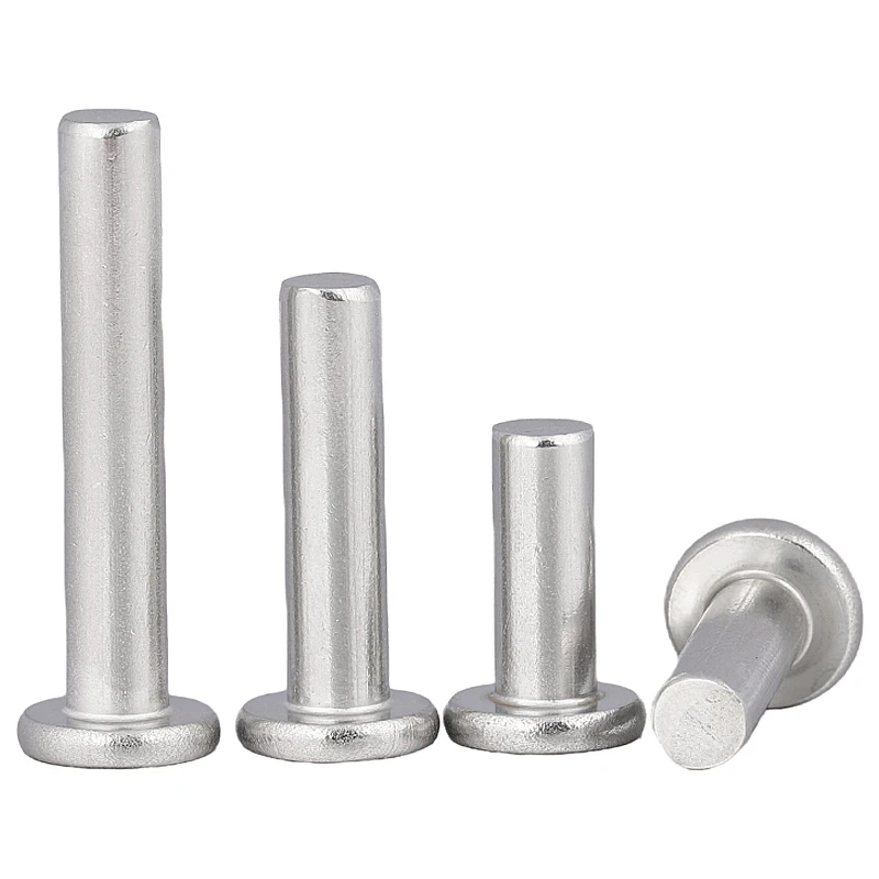 M2 M2.5 M3 M4 M5 M6 M8 GB109 Aluminum Flat Thin Wafer Head Punch Self-plugging Solid Rivet Rod Diameter 2-8mm 5/10/50pcs rivets and fasteners rivets and screws