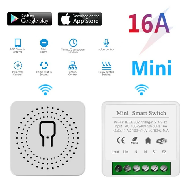Interruptor inteligente Wifi de 16A, compatible con temporizador de Control  bidireccional, interruptores inalámbricos, automatización del hogar  inteligente, Compatible con Tuya, Alexa y Google Home – Los mejores  productos en la tienda online