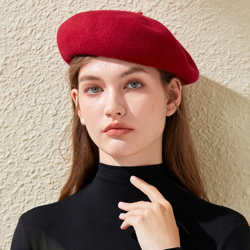 Women Wool Berets French Artist Style Warm Winter Beanie Hat Retro Plain Beret Solid Color Elegant Lady All Matched Autumn Caps beret hat,woolen beret
