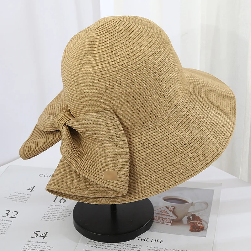 Beach Hat Wide-brimmed Beach Hat Panama Women's Straw UV Protection Foldable Sun Protection Holiday Outdoor Sport