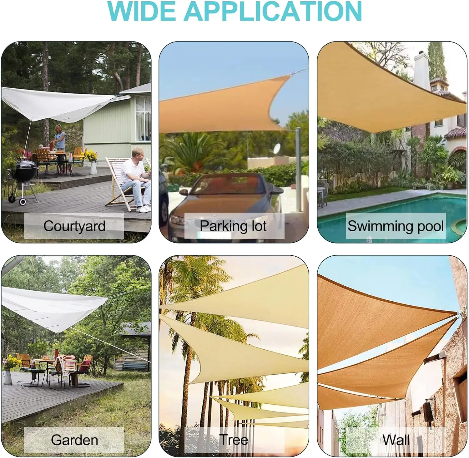 TooTaci Kit Vela Parasole: Cavo In Acciaio Inox 304 E Accessori Per Ombreggiante - Installazione Facile Per Giardino, Terrazzo E Piscina