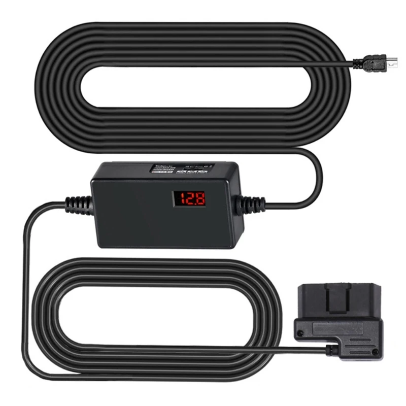 OBD Power Cable for Dashing Camera OBD to USB C/USB Adapter 12-24V to 5V 3A