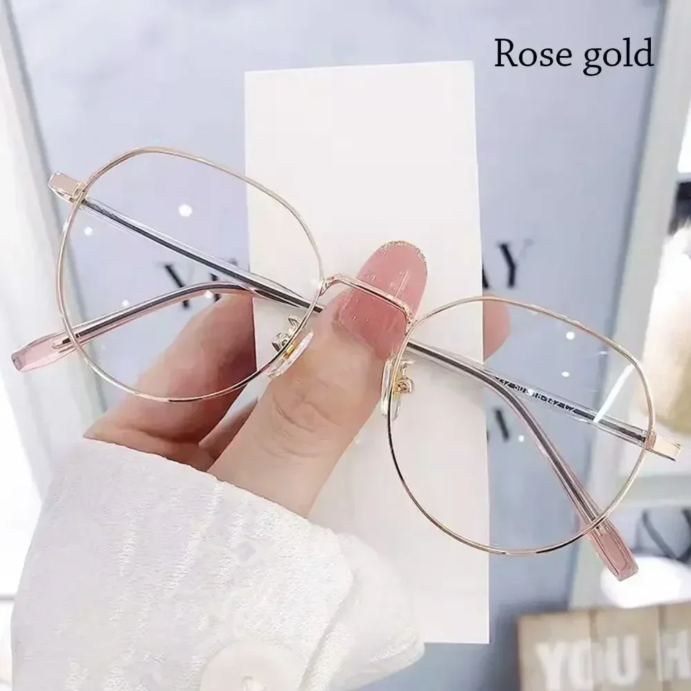 Retro Chic Anti-Blue Light Oval Metal Frame Designer Glasses