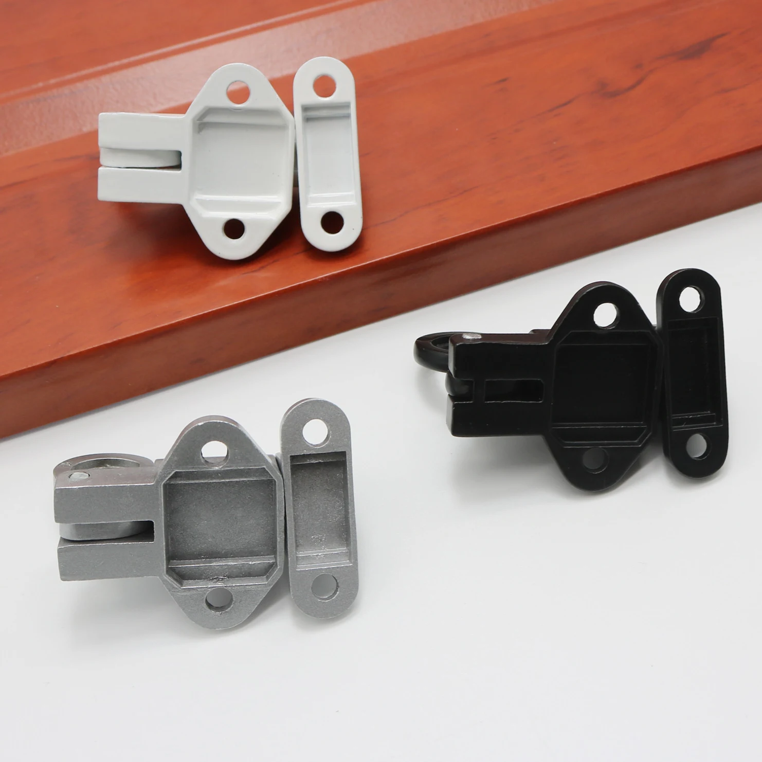 XD-Aluminum Alloy Window Gate Security Pull Ring Spring Bounce Door Bolt Automatic Latch Lock door latch