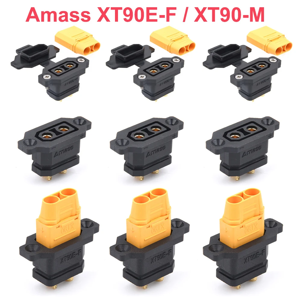 Разъем Amass XT90E-F для аккумулятора XT90E, штекер с позолоченным штекером/переходник с штекером XT90 для самостоятельной сборки, запасных частей, моделей Игрушек