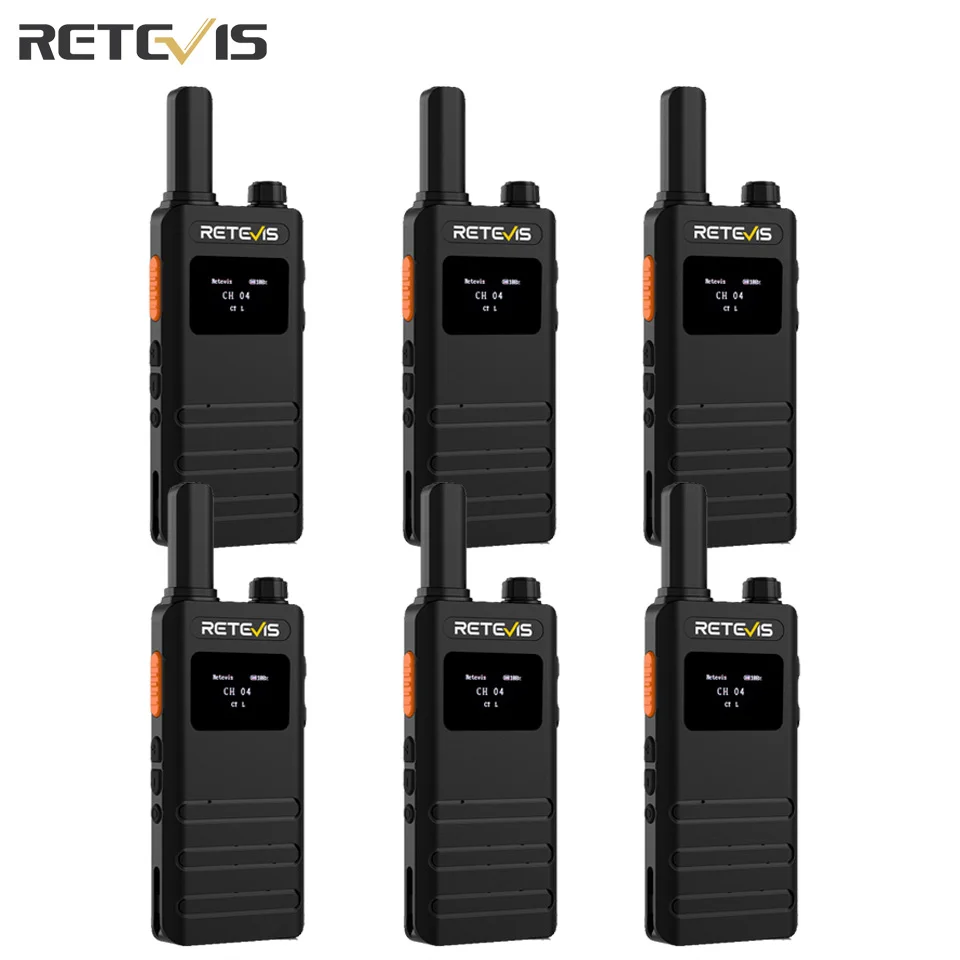 Mini Walkie Talkie Con Display Lcd Retevis B63S 6 Pcs Walkie-Talkie Ultrasottili Portatili Pmr446 Frs Radio Bidirezionale Ricaricabile