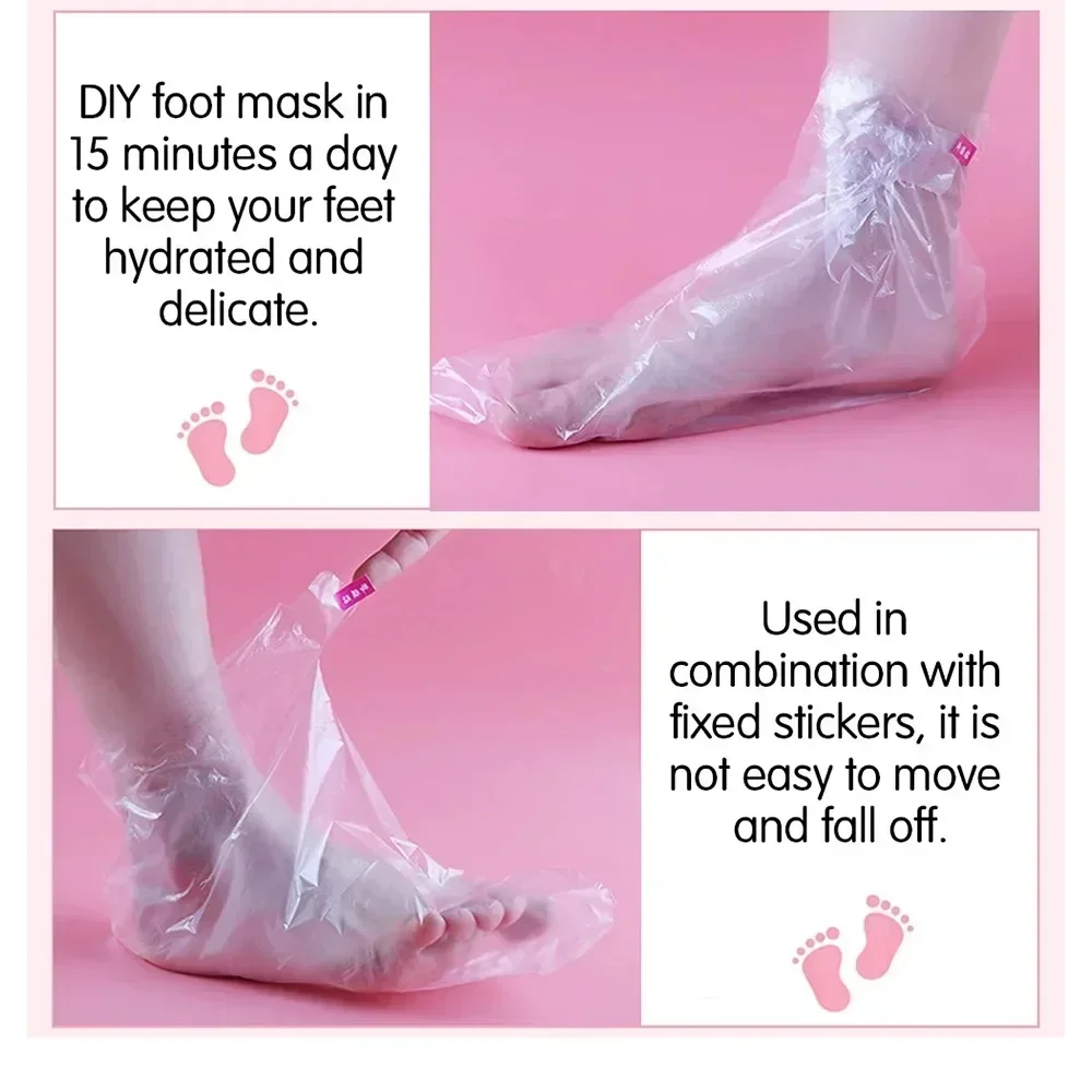 Disposable foot moisturizing socks 100Pcs Transprent Foot Bags PE SPA Covers Callus Remover Feet Care Pedicure Tools