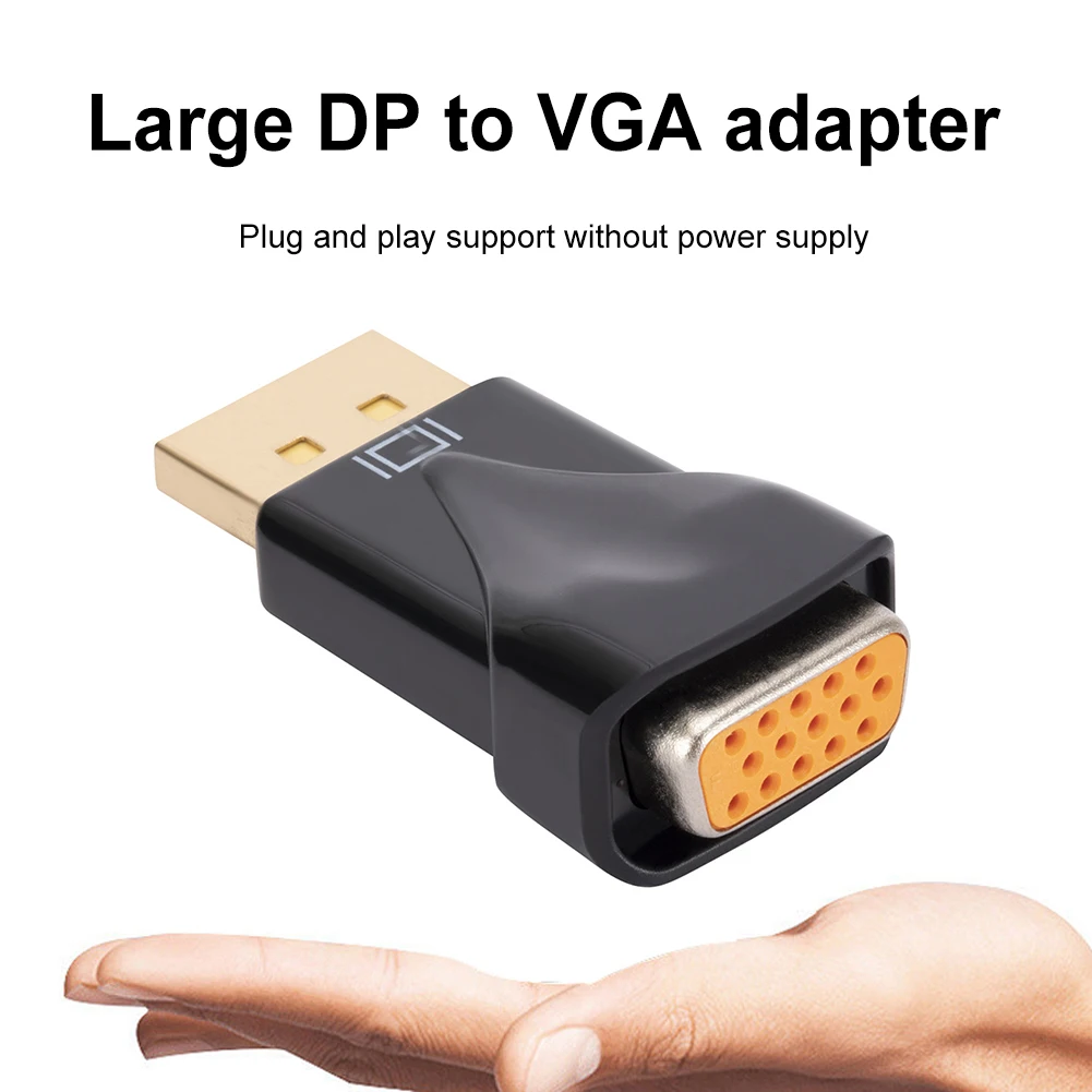 DisplayPort-VGA 변환기 DP-VGA 어댑터 1080P DP Male-VGA Female 어댑터, HDTV 모니터 MacBook 프로젝터 PC 용