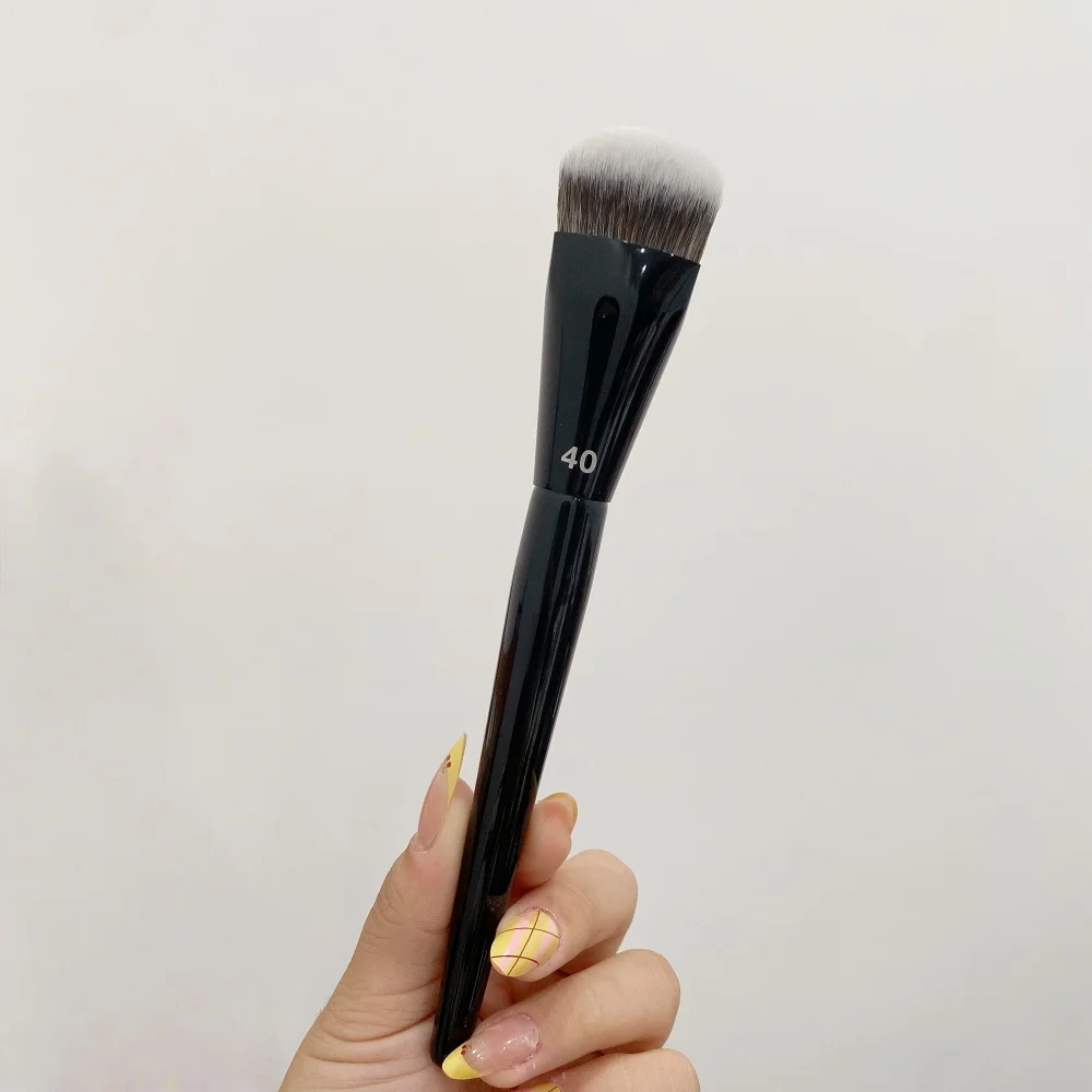 PRO Foundation Brush 40 - Black Flawless Flexible Synthetic Makeup Brush for Liquid and Cream Products