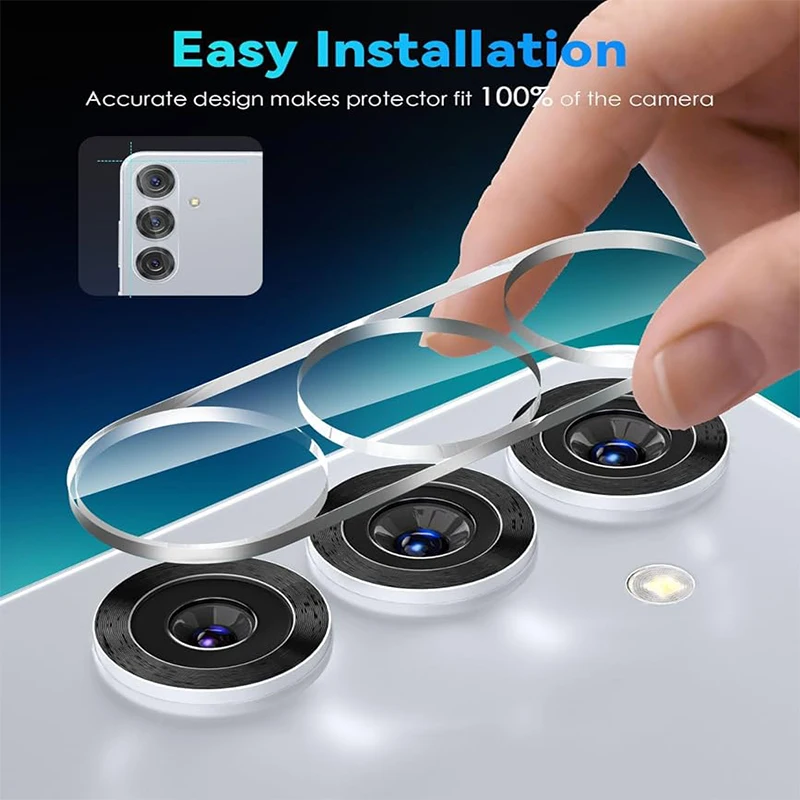 3-Pack HD Camera Lens Tempered Glass Protector - Anti-Scratch Rear Lens Cover Film