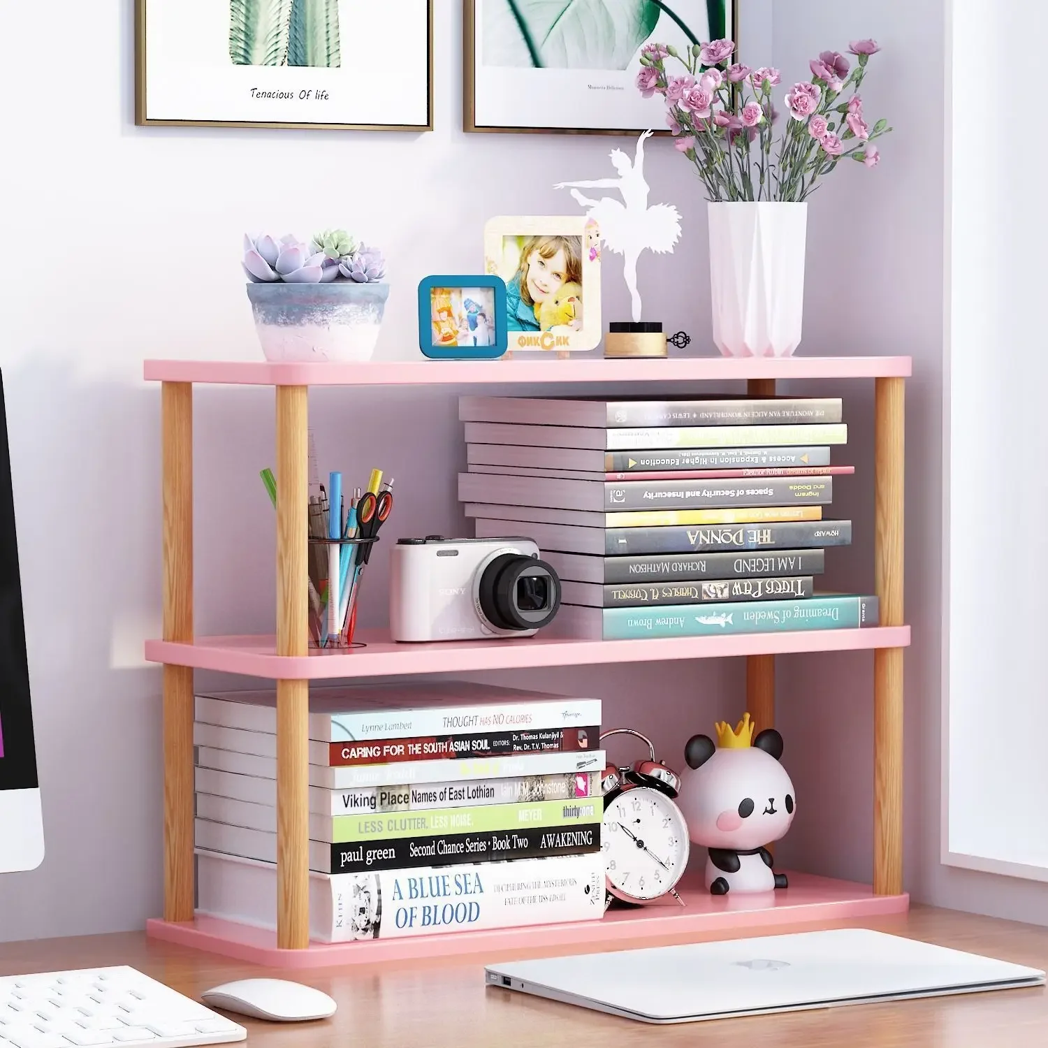 20/30/40cm Desktop Magazines Books Storage Shelves Book Display Stand Holder Desk Organizer DIY