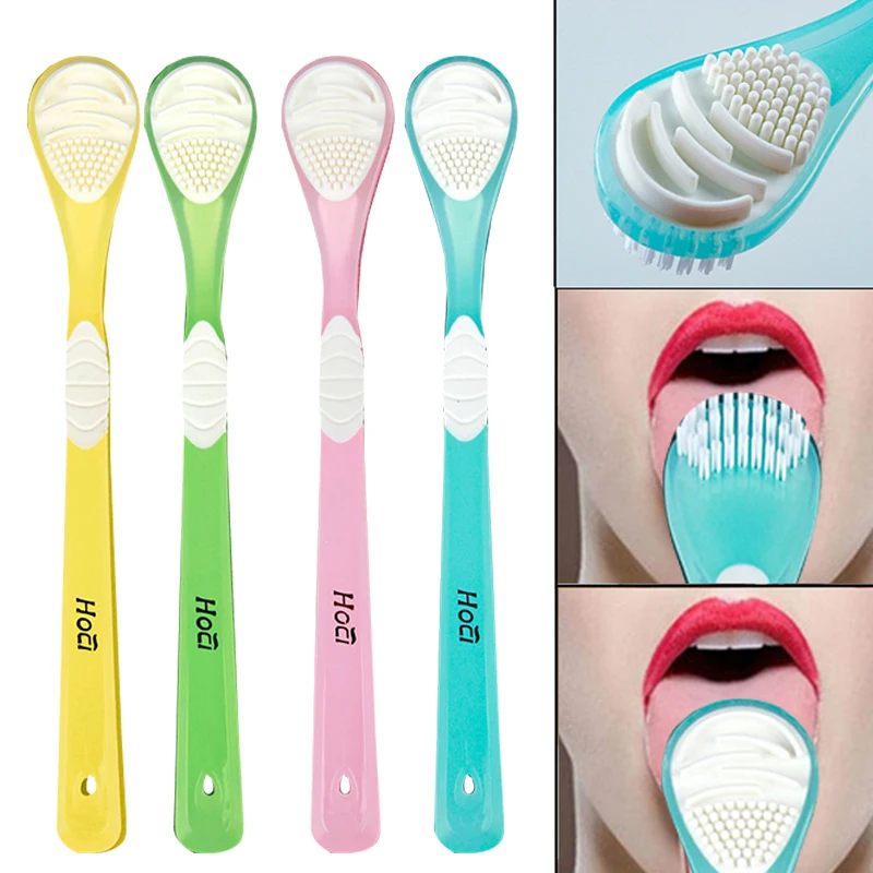 

Silicone Tongue Scraper Brush Cleaning Food Grade Single Oral Care To Keep Fresh Breath Double Side Tongue Cleaning Tool