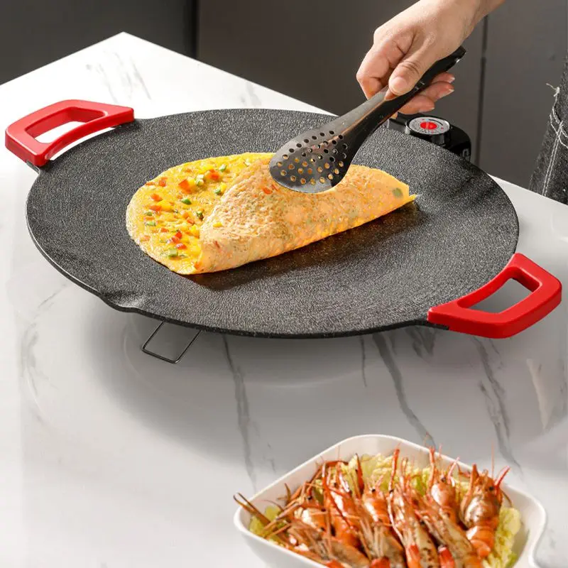 Electric Indoor Nonstick Grill Griddle Korean Style Electric Baking Tray Fast Heat Up Ideal Low Fat Meals barbecue electric stove