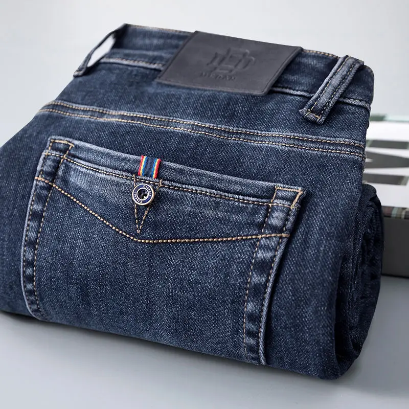 Fall Winter 2023 New Straight Loose Jeans Men Business Casual High Quality