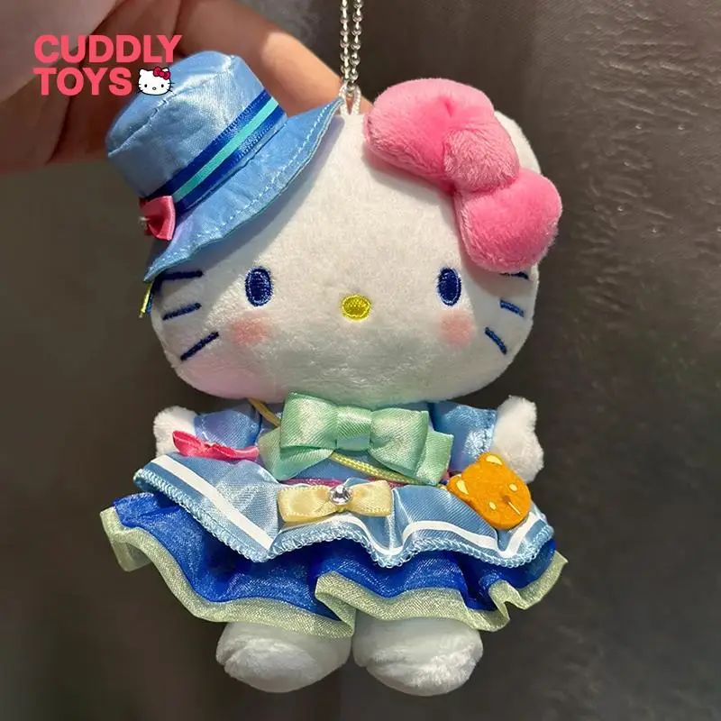 

Sanrio Keychain Pendant Cartoon Soft Pp Cotton Kawaii Purple Fairy Skirt Hello Kitty Cute Plush Keychain Pendant for Girls Gifts