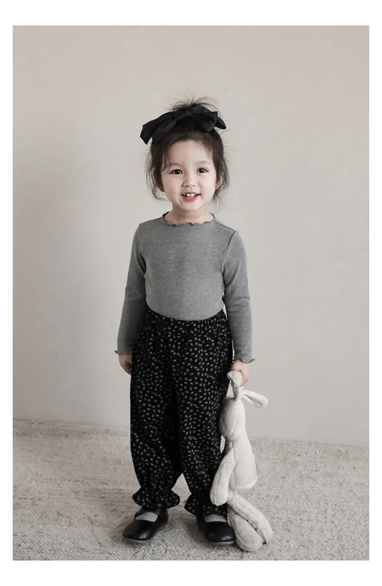Langarmoberteil für Mädchen im koreanischen Stil – weicher Stretchstrick mit Spitzenbesatz, Kaschmir-Feeling-Schicht für Kinderkleidung im Frühling und Herbst – Detail 25