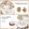 Egg Chair Wicker Outdoor Chairs, Oversized Patio Chair Oversized Lounger Chair with Cushion for Indoor Living Room, Bedroom, Ou 3