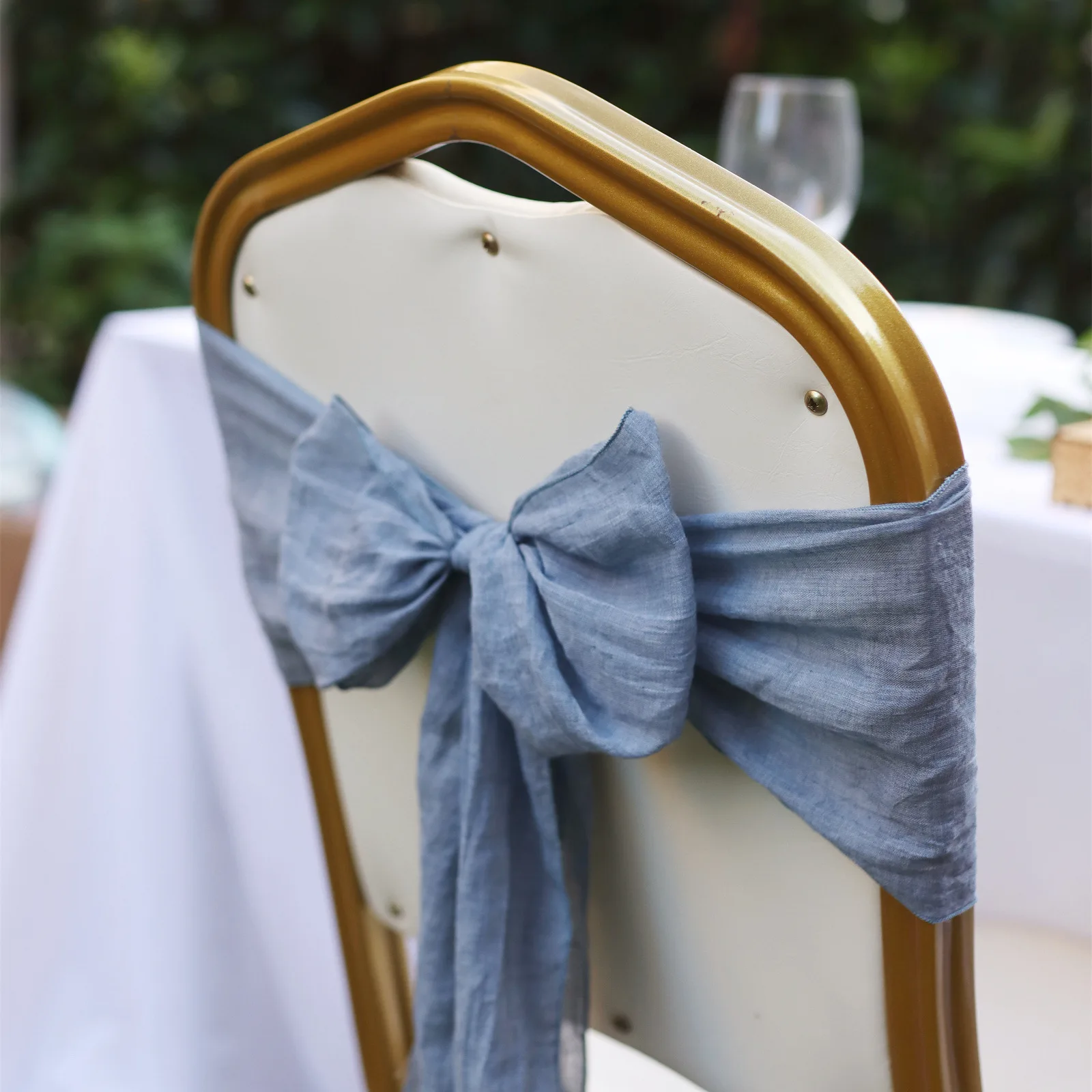 

18x250cm Cotton Chair Sashes Wedding Decoration Yarn Chair Bow Tie Band Sashes Crushed Chair Cover Birthday Banquet Party Decor