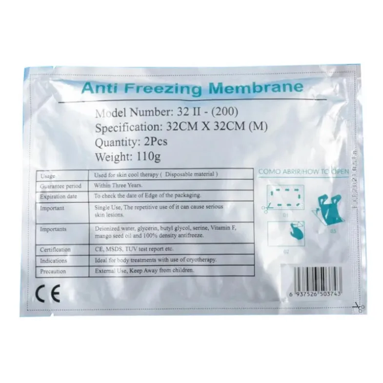 

Consumable Cryotherapy Membranes Pads 28X28Cm 34X42Cm Cryolipolisis Fat Freezing Anti Freezing Membrane Antcry For Freeze Machin