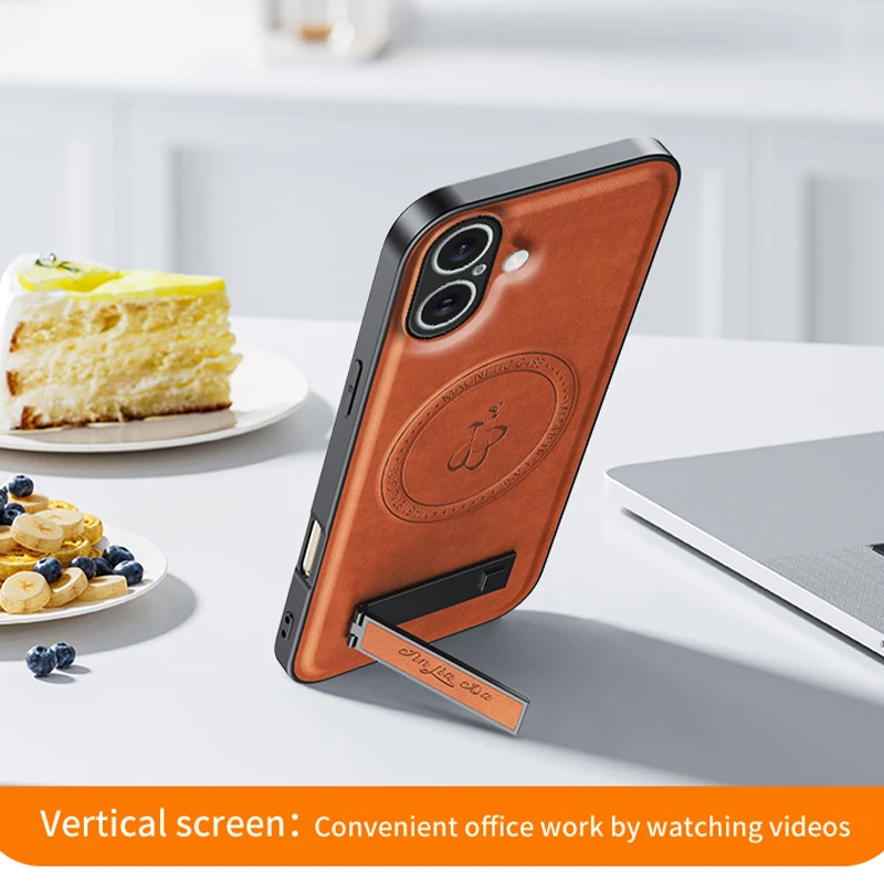 Premium Business Leather Kickstand Case with Magnetic Shockproof Protection