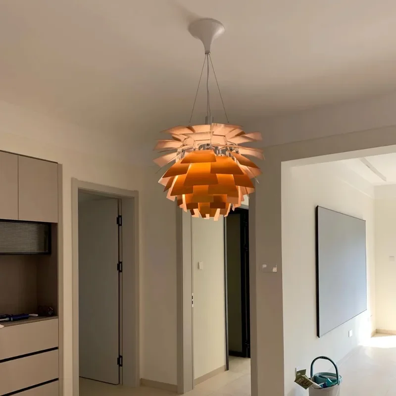 Artichoke Style Pinecone Pendant Light Modern LED Danish Design for Living Room Kitchen Home Decor Aluminum Hanging Chandelier 4