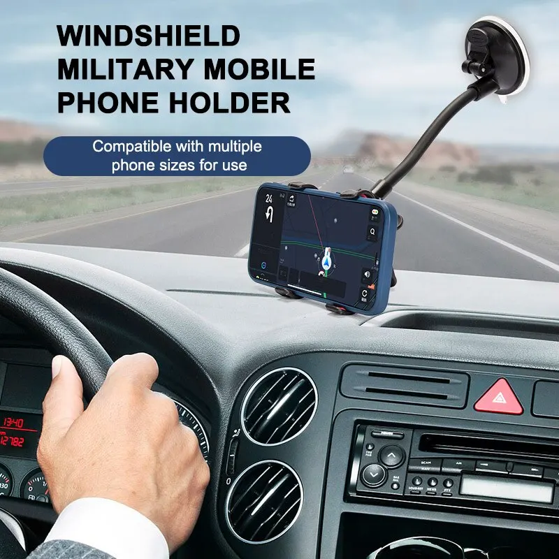 Supporto per telefono cellulare per auto Supporto universale per ventosa per cruscotto girevole a 360 gradi Supporti per parabrezza GPS Dispositivo di staffa di supporto pieghevole automatico - Image 3
