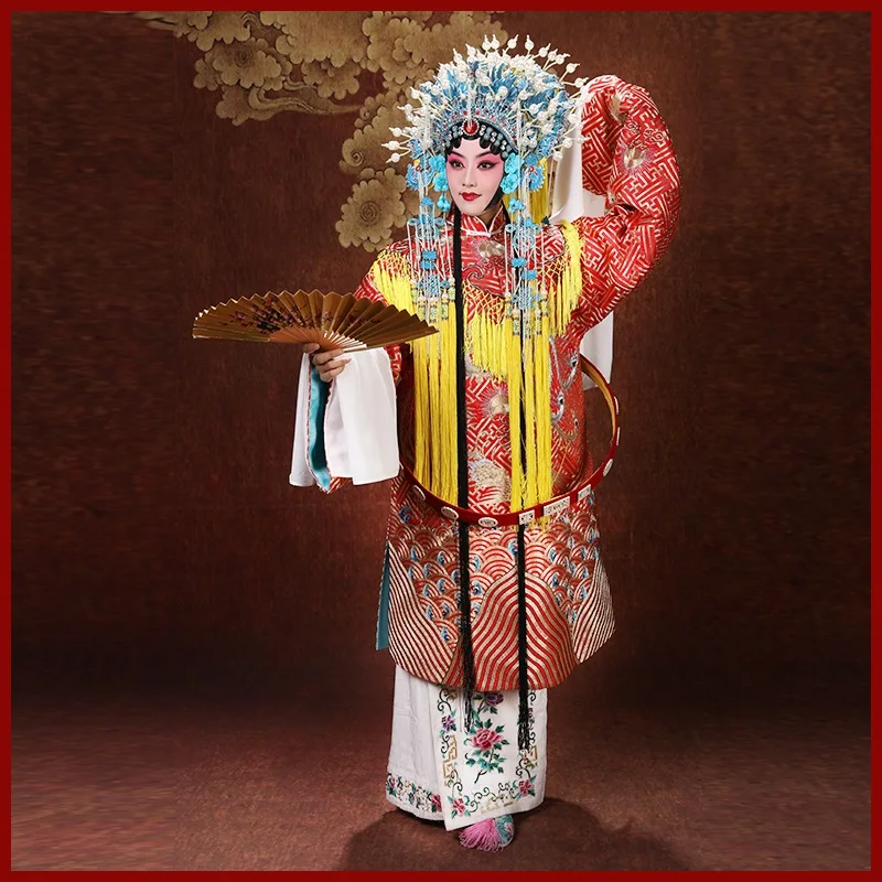 

Red Female Python New Beijing Opera Imperial Concubine Drunken Empress Princess Costume Phoenix Robe