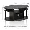 Jaya Simple Design Oval Coffee Table with Bin for Living Room, Walnut 3