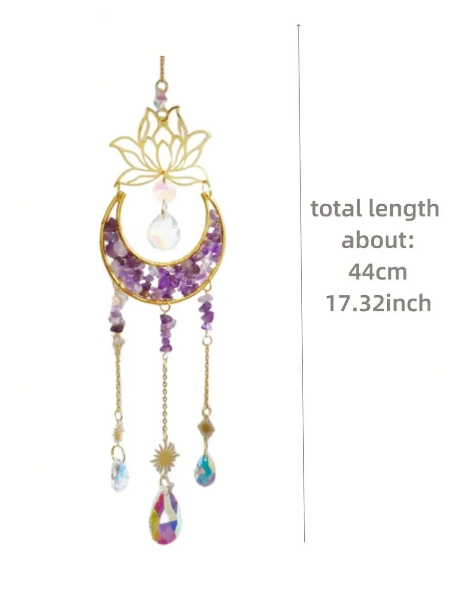 Sun Catcher Crystal Pendant Sun Catchers Window Ornament 1pc colored crystal Moon Catcher garden decoration window hanging suitable for weddings and home embellishments