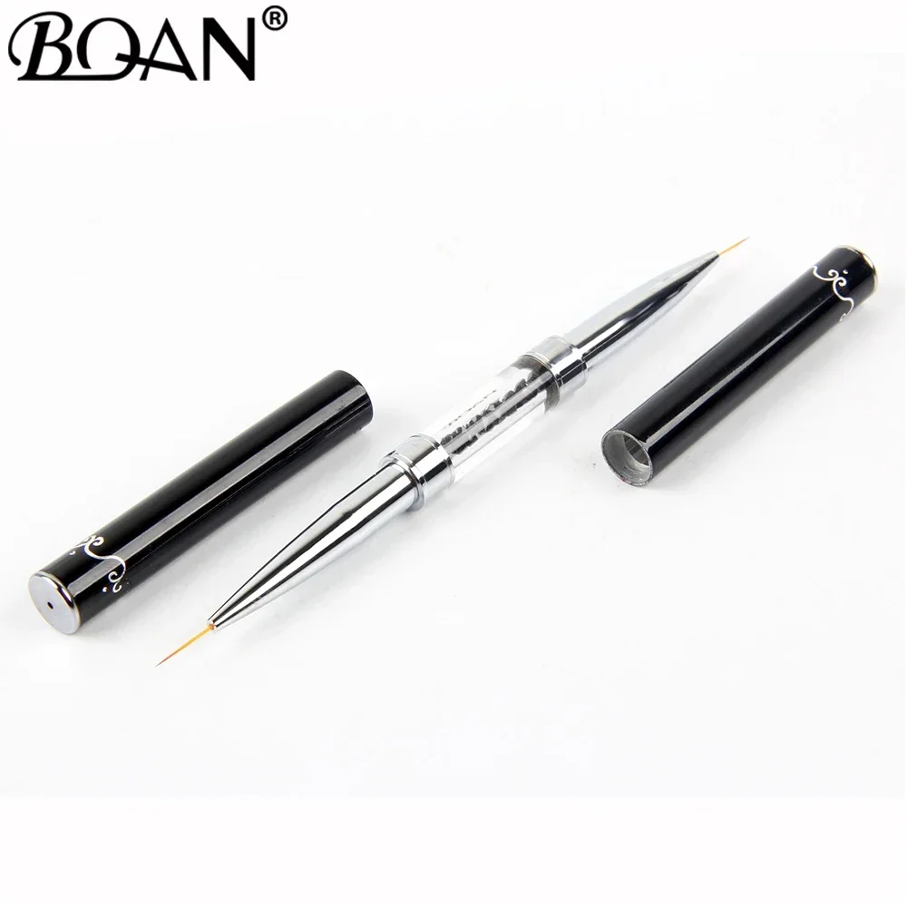 Nail Brushes BQAN Double Head Crystal Handle 9mm&11mm Drawing Brush Liner Brush Painting Pen Gel Polish Crystal Nail Art Manicure Tools