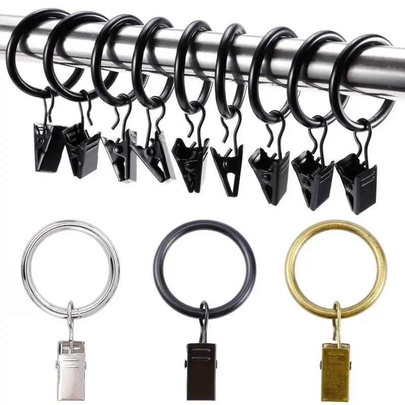 Hooks Metal Window Curtains Metal Rings Clips Curtains Hooks Ring