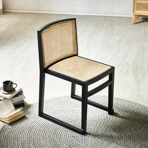 Скандинавская мебель для ресторана из массива дерева, домашний складной стол, стул, простой ретро стул из ротанга